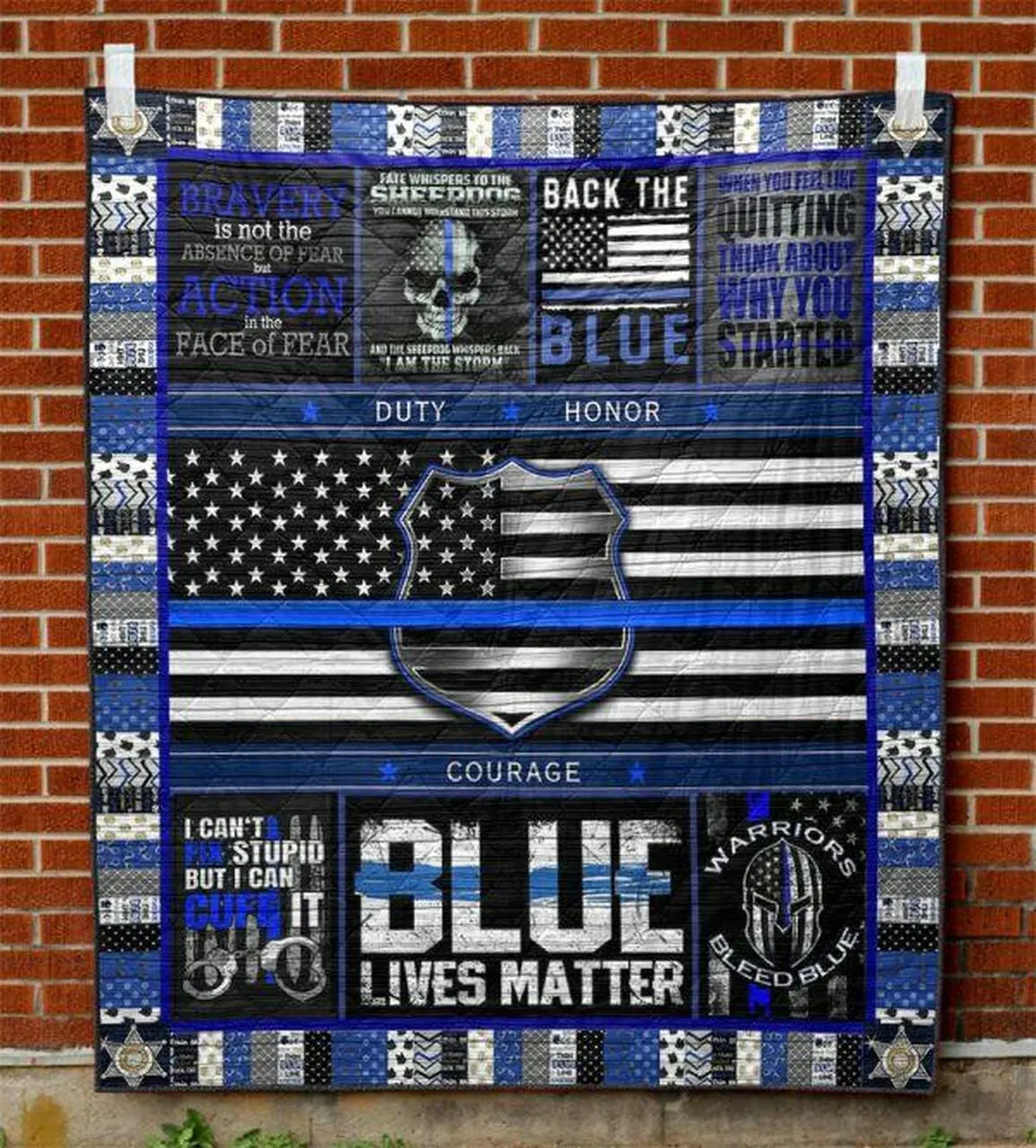 Blue Lives Matter Quilt Blanket Tm99 Quilt and Home Decor