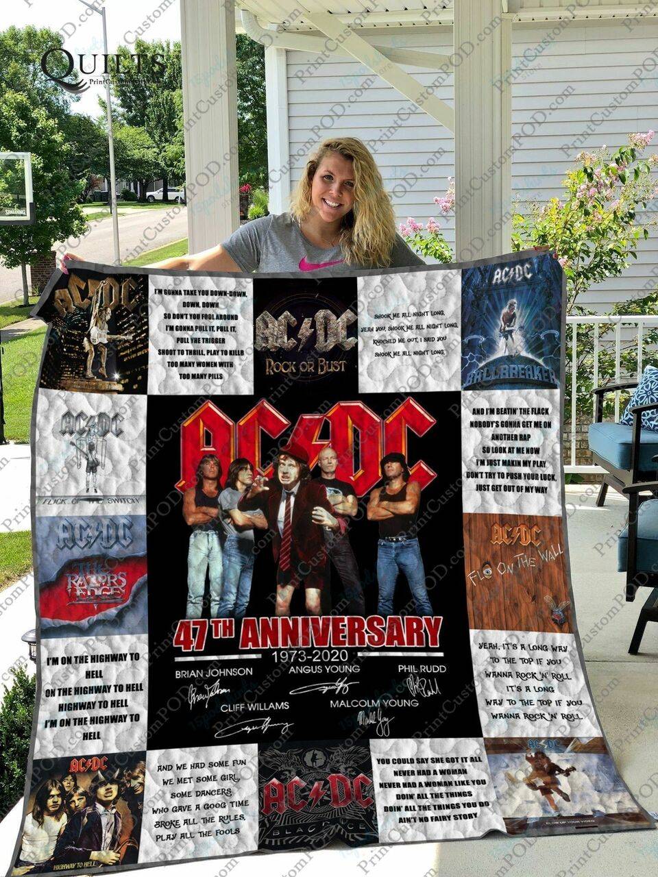 Bm Ac Dc Quilt Blanket Ver 2 and Home Decor