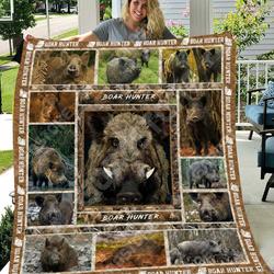 Boar Hunter Like Quilt Blanket and Home Decor