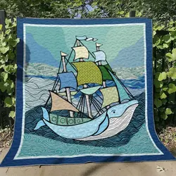 Boat And Whale Ht280602 Quilt Blanket and Home Decor