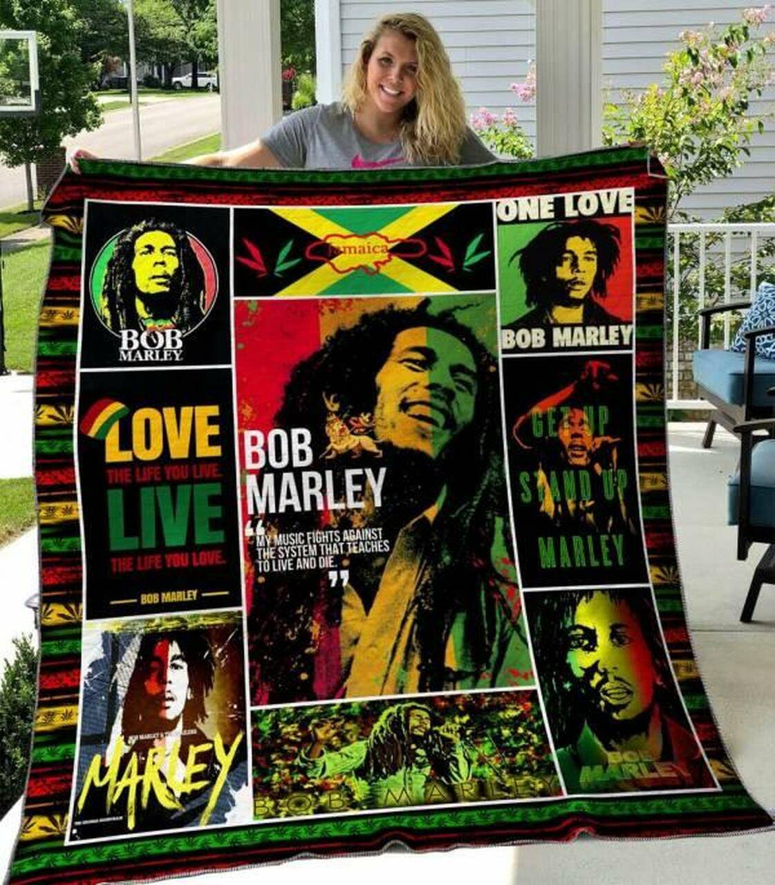 Bob Marley Quilt Blanket Hvt270502 Quilt and Home Decor