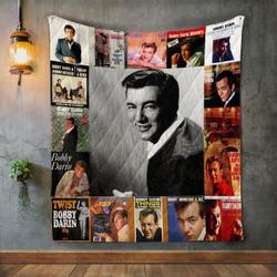 Bobby Darin Style Three Album Covers Quilt Blanket and Home Decor