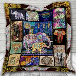Bohemian Elephant Cl2100080Mdq Quilt Blanket and Home Decor