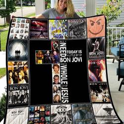 Bon Jovi Band Quilt Blanket and Home Decor
