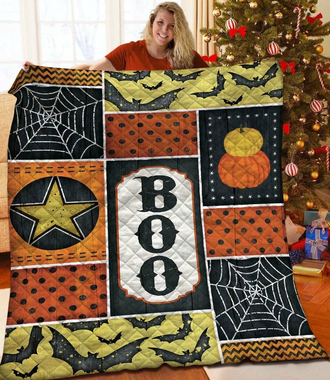Boo Halloween Jfj Quilt Mq and Home Decor