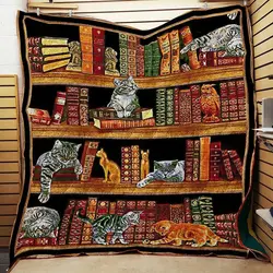 Book And Cat Bon Bon Bon Quilt Blanket Dhc03011565Dd and Home Decor