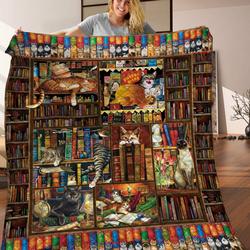 Book And Cat Jfj Quilt Dl and Home Decor