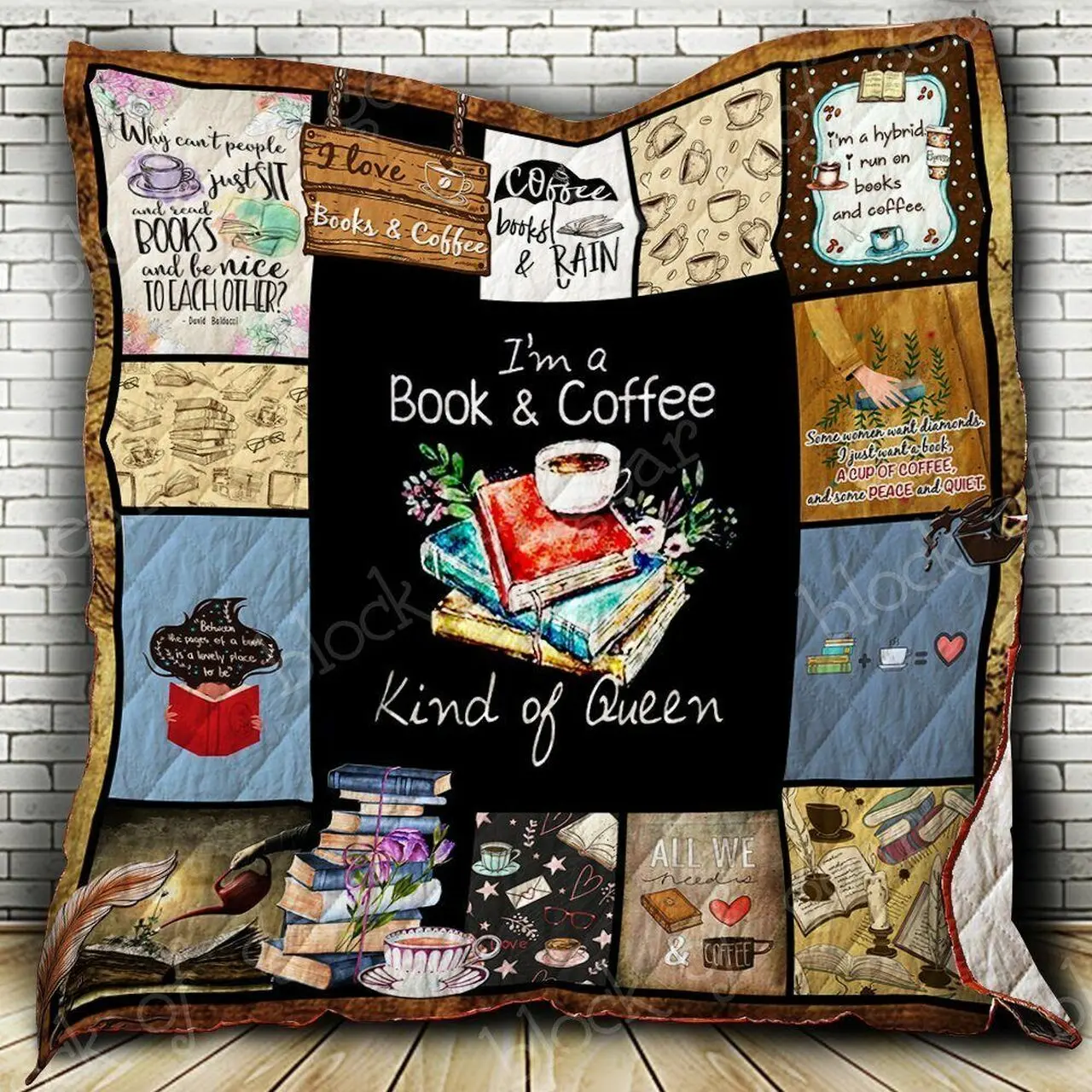 Book And Coffee Clt170707 Quilt Blanket and Home Decor