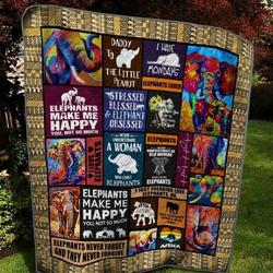 Book Elephant Quilt Blanket  Quilt and Home Decor