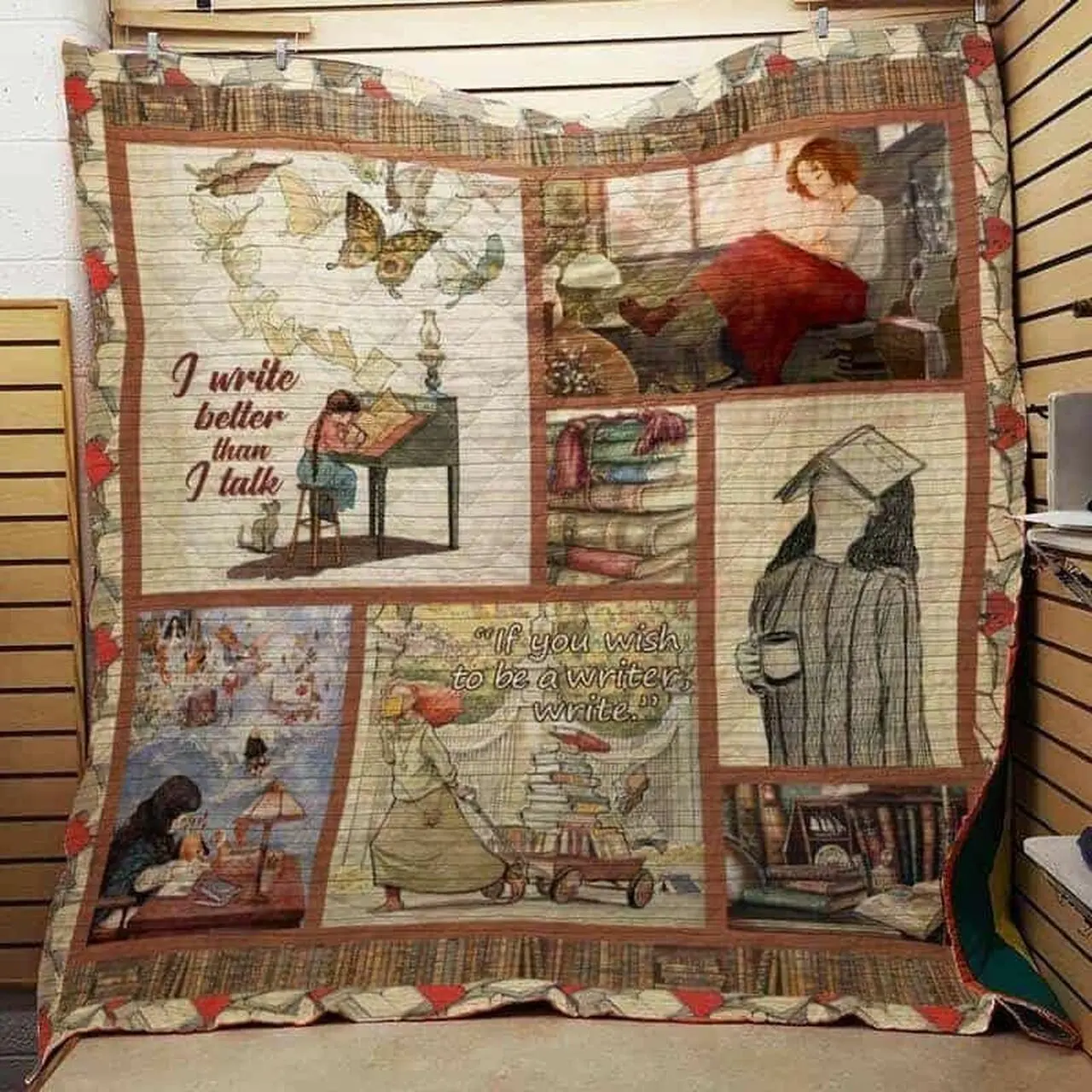 Book Writer Cla1610371Q Quilt Blanket and Home Decor