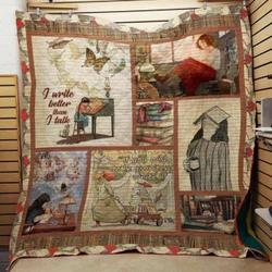 Book Writer Cla1610371Q Quilt Blanket and Home Decor