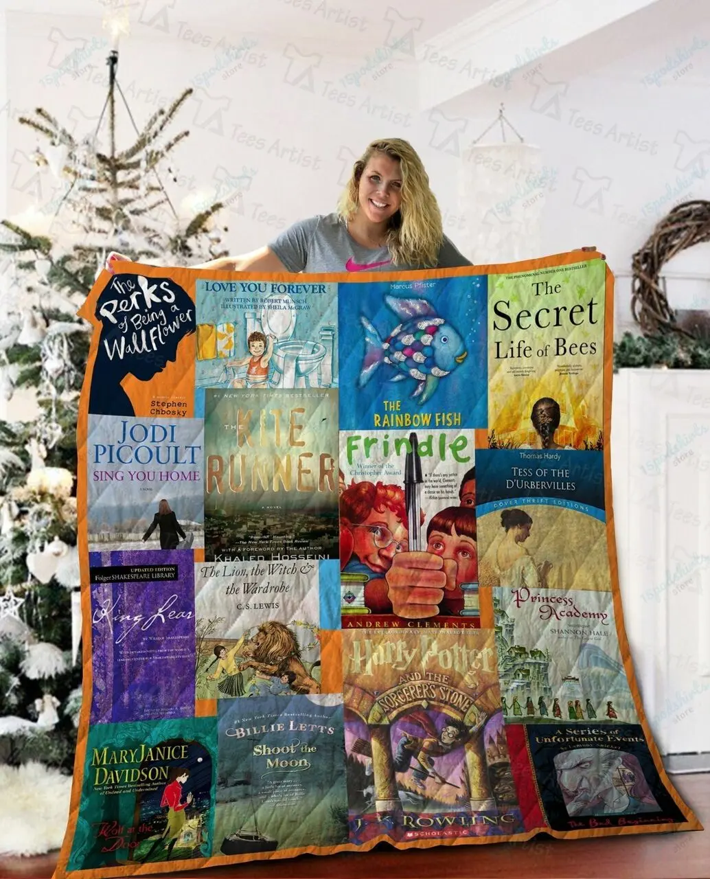 Books Tittle Quilt Blanket 02253 and Home Decor