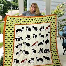 Border Collie Cl14100021Mdq Quilt Blanket and Home Decor