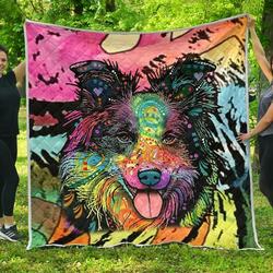 Border Collie Premium Quilt - Dean Russo Art and Home Decor