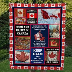 Born And Raised In Canada Hur Quilt Bevrvb and Home Decor
