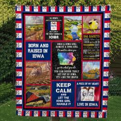 Born And Raised In Iowa Cl14100024Mdq Quilt Blanket and Home Decor