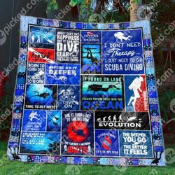 Born To Scuba Dive Quilt Blanket For Men Bn14  Quilt and Home Decor