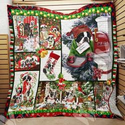 Boston Terrier Christmas Hur Quilt Bevrsg and Home Decor