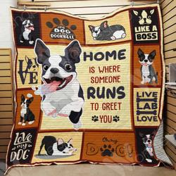 Boston Terrier Dog Cl15100049Mdq Quilt Blanket and Home Decor