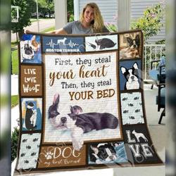 Boston Terrier Dog E Quilt Derqtx and Home Decor