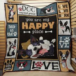 Boston Terrier Dog Quilt -Tt61-0808  Quilt and Home Decor