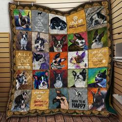 Boston Terrier Fire On Fire Quilt Blanket Christmas Christmas Gifts Merry Christmas Holiday Gifts Gift Dhc03011790Dd and Home Decor