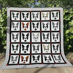 Boston Terrier Hur Quilt ou and Home Decor