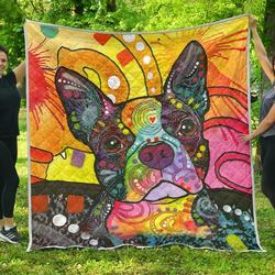 Boston Terrier Premium Quilt - Dean Russo Art and Home Decor