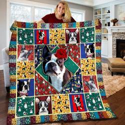 Boston Terrier Quilt Blanket BBB080506MH and Home Decor