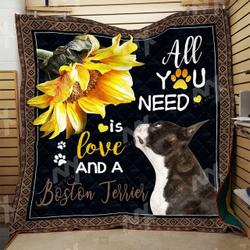 Boston Terrier Quilt Blanket Dhc07011007Vt and Home Decor