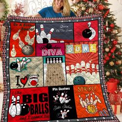 Bowler Like Big Balls And I Cannot Lie Quilt Blanket Great Customized Blanket Gifts For Birthday Christmas Thanksgiving and Home Decor