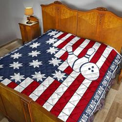 Bowling Usa Patriotic Quilt Blanket Dhc170120810Td and Home Decor