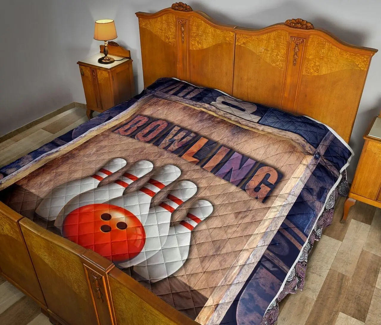 Bowling Wood Art Quilt Blanket Dhc170120808Td and Home Decor