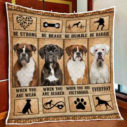 Boxer Be Badass Everyday Quilt Blanket and Home Decor