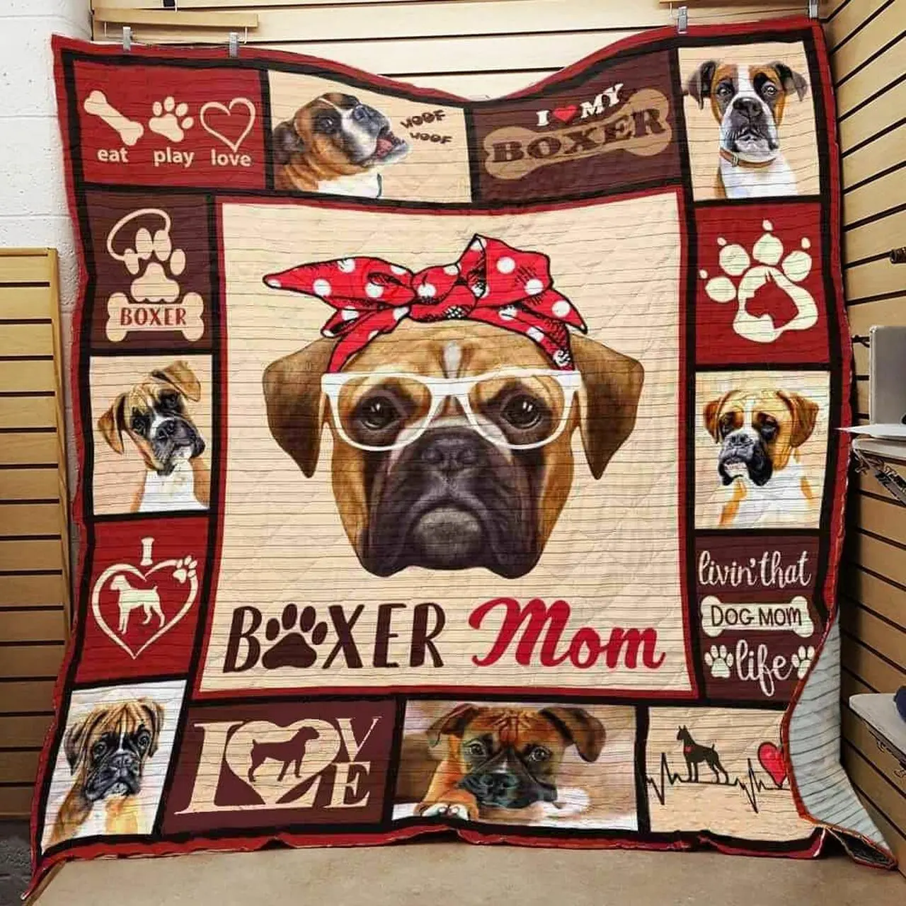 Boxer Eat Play Love Boxer Quilt Blanket Dhc04011356Dd and Home Decor