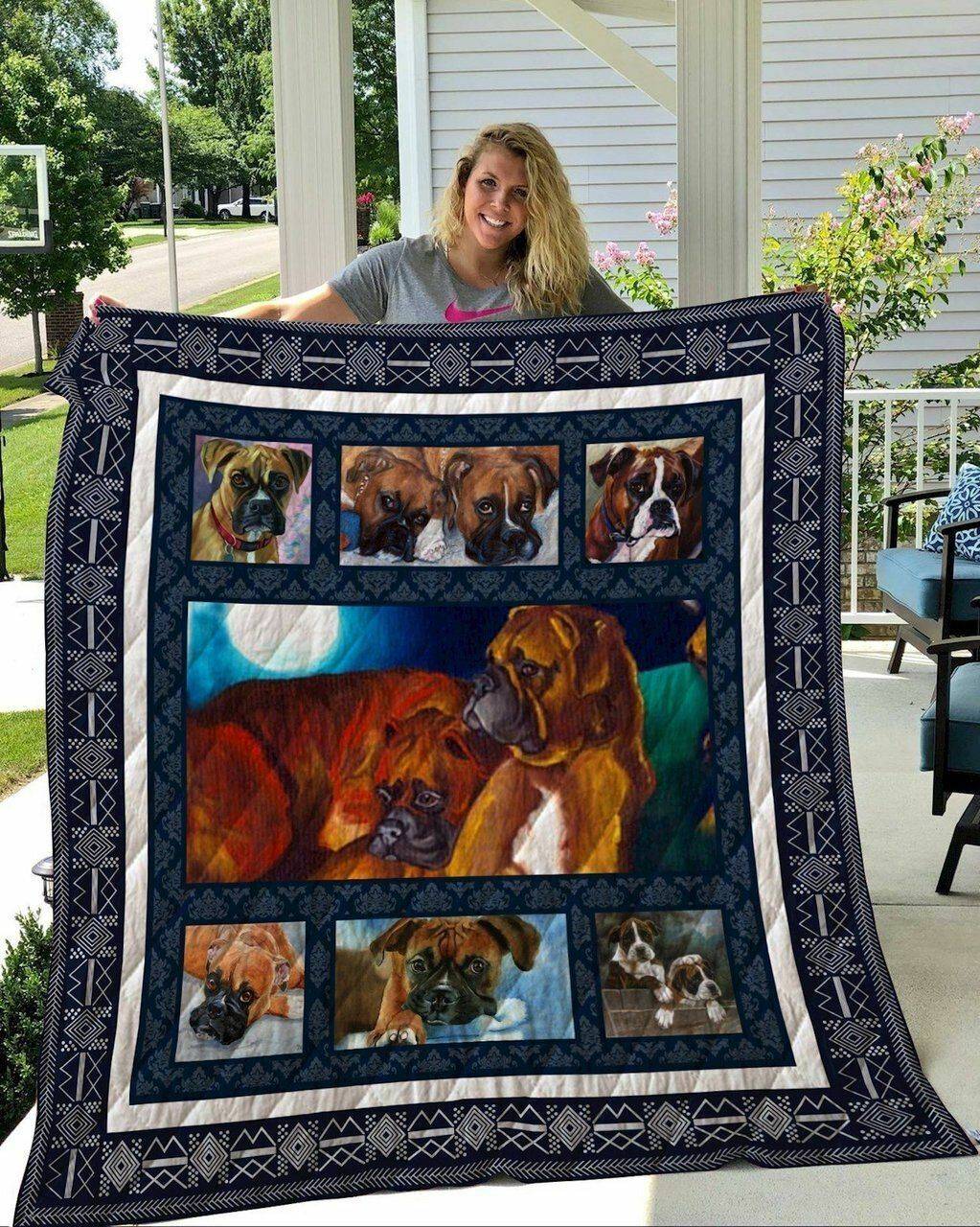Boxer My Cute Dog Quilt Blanket Dhc04011365Dd and Home Decor
