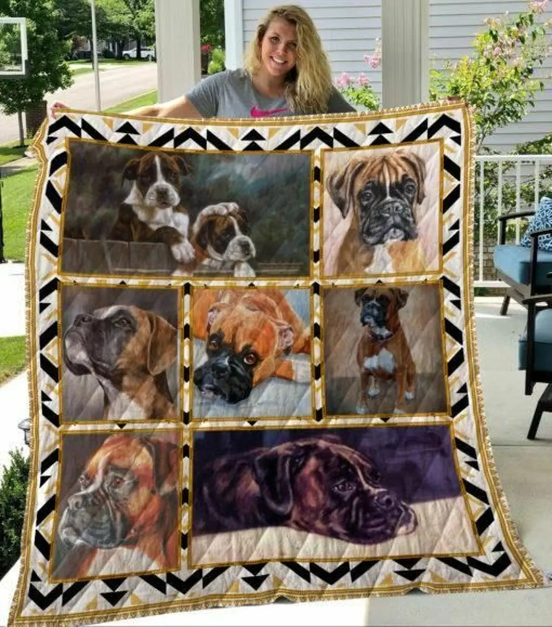 Boxer Simple Love Quilt Blanket Dhc04011997Dd and Home Decor