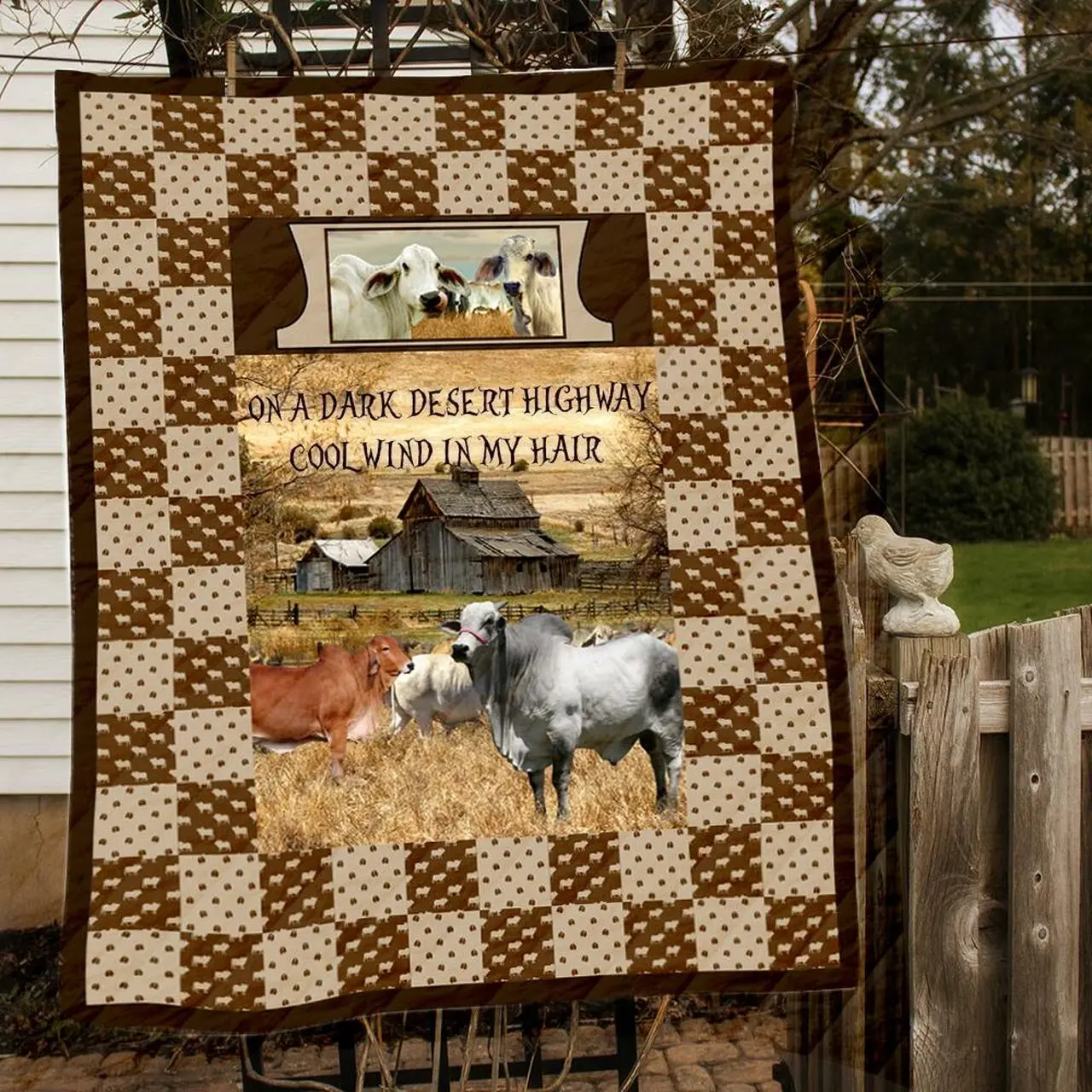 Brahman Ranch Lapq With Pocket Quilt and Home Decor