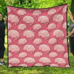Brain Pink Cl12100097Mdq Quilt Blanket and Home Decor