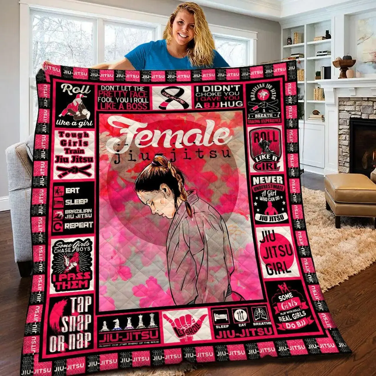 Brazilian Jiu Jitsu Girl Bbb1710230Ht Quilt Blanket and Home Decor