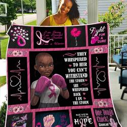 Breast Cancer Awareness Black Art TH2309169CL Quilt Blanket and Home Decor
