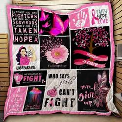 Breast Cancer Awareness Hur Quilt ow and Home Decor