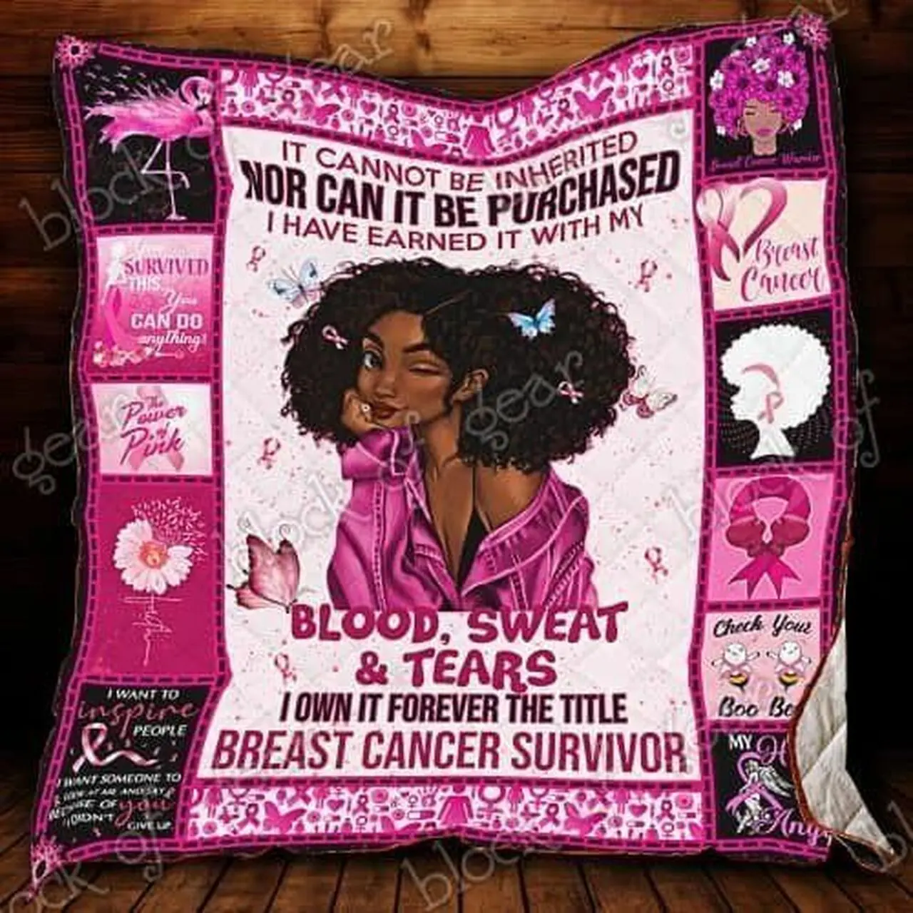 Breast Cancer Survivor Black Woman Cl18100116Mdq Quilt Blanket and Home Decor
