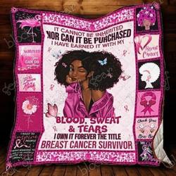 Breast Cancer Survivor Black Woman Cl18100116Mdq Quilt Blanket and Home Decor
