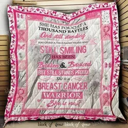 Breast Cancer Warrior Hur Quilt Cysimw and Home Decor