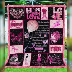 Breast Cancer Warrior Hur Quilt go and Home Decor