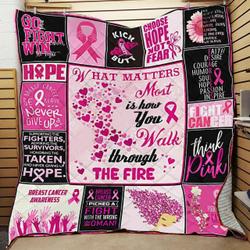 Breast Cancer Warrior Quilt Blanket ABC07112605 and Home Decor