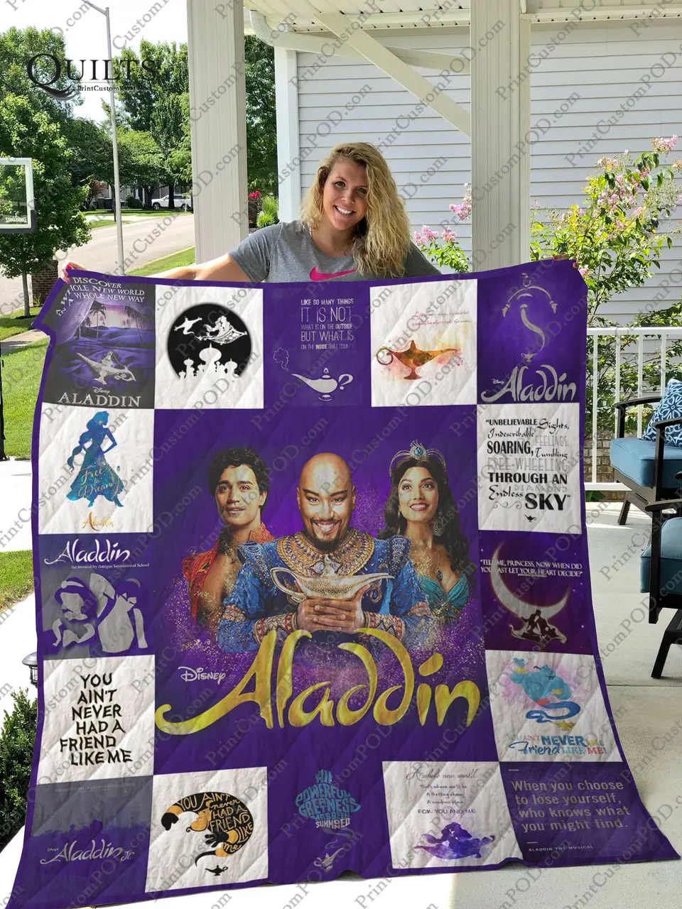 Broadway Aladdin The Musical 2 Quilt Blanket Ver 17 and Home Decor