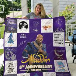 Broadway  Aladdin The Musical 8Th Anniversary Quilt Blanket Ver 17 and Home Decor