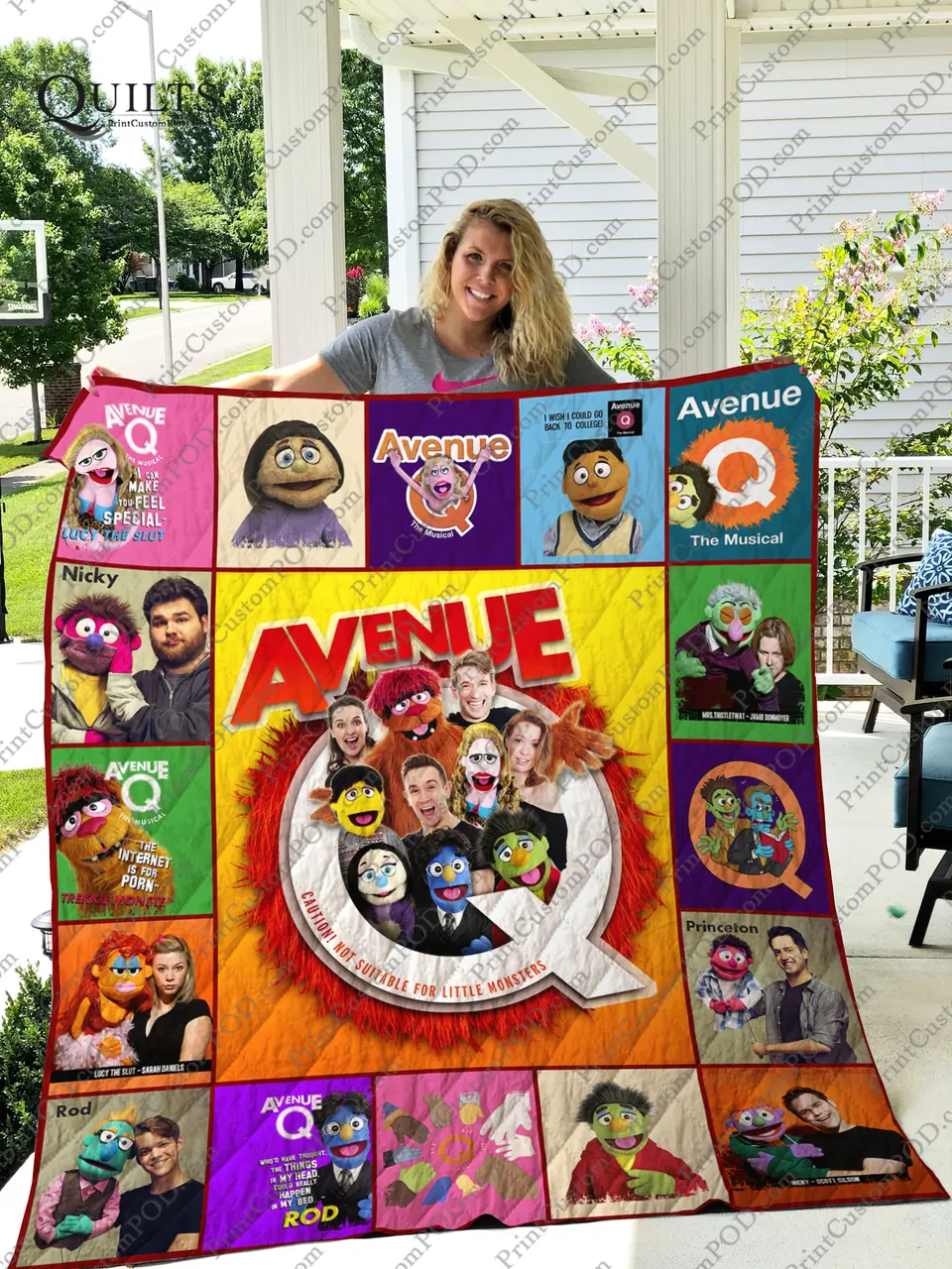 Broadway Avenue Q Musical Quilt Blanket Ver 17-2 and Home Decor